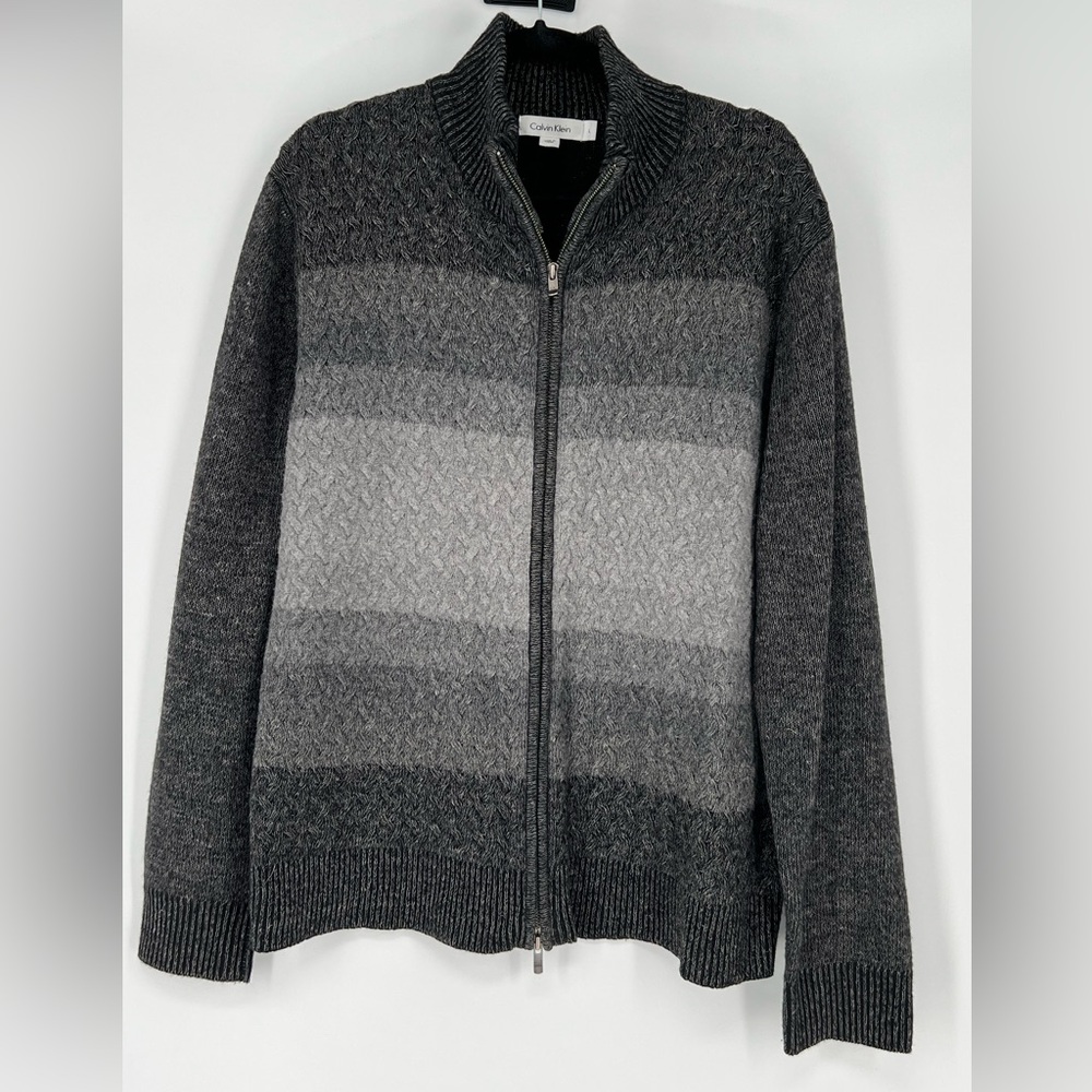 Calvin‎ Klein lamb’s wool blend full-zip cardigan